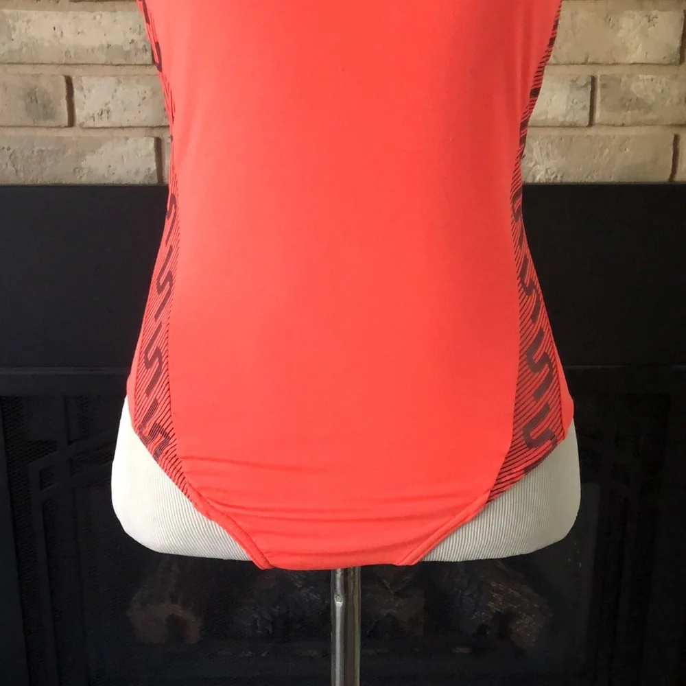 Speedo Endurance Neon Orange One Piece Racerback Swimsuit size 10 - Picture 3 of 16